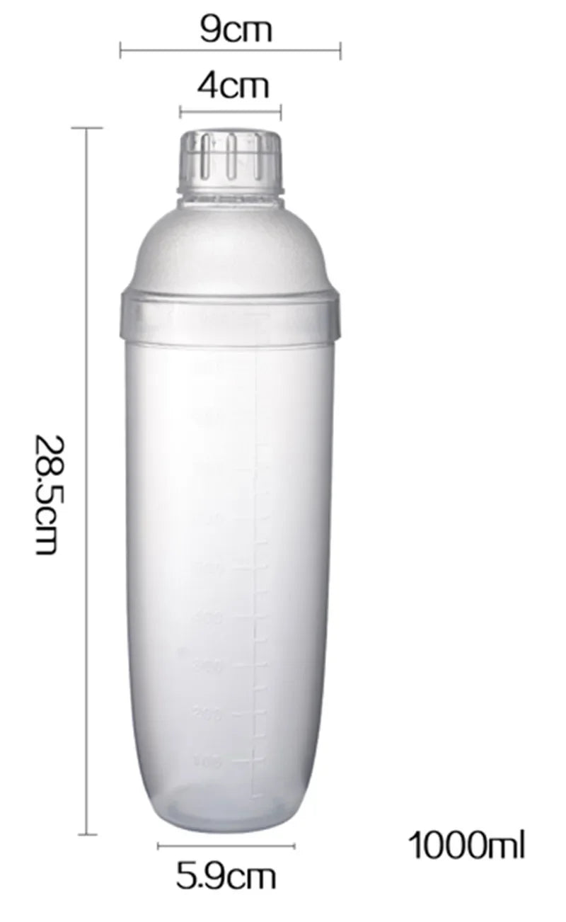 Plastic Martini Cocktail Shaker 350ml/530ml/700ml/1000ml