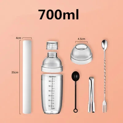 Plastic Martini Cocktail Shaker 350ml/530ml/700ml/1000ml
