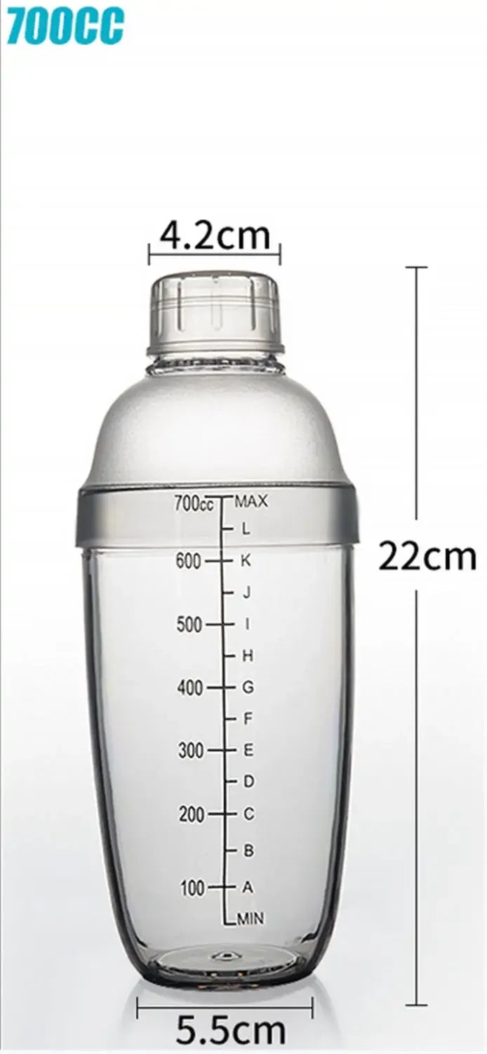 Plastic Martini Cocktail Shaker 350ml/530ml/700ml/1000ml