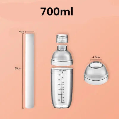 Plastic Martini Cocktail Shaker 350ml/530ml/700ml/1000ml