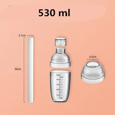 Plastic Martini Cocktail Shaker 350ml/530ml/700ml/1000ml