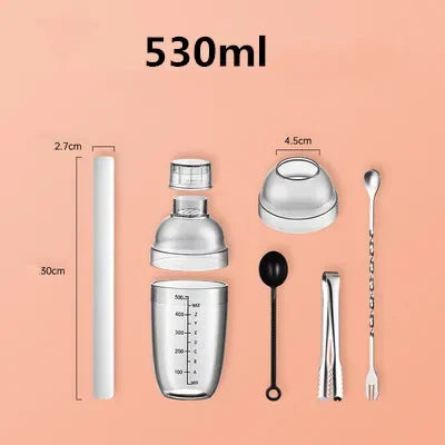 Plastic Martini Cocktail Shaker 350ml/530ml/700ml/1000ml