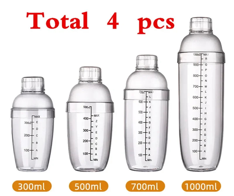 Plastic Martini Cocktail Shaker 350ml/530ml/700ml/1000ml
