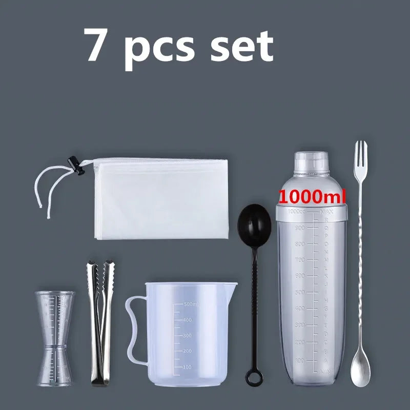Plastic Martini Cocktail Shaker 350ml/530ml/700ml/1000ml
