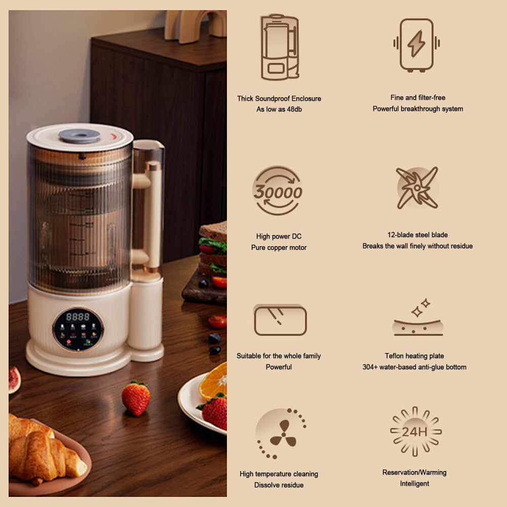 1500ML Smart Soy Milk & Smoothie Maker – All-in-One Blender for Rice, Fruit & More