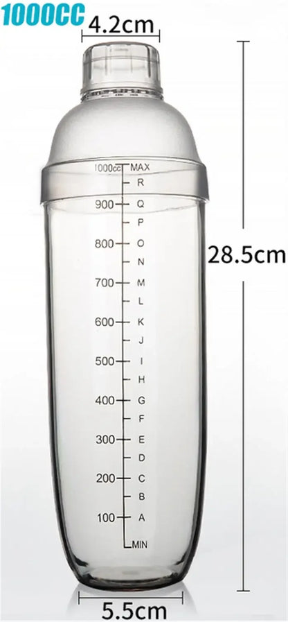 Plastic Martini Cocktail Shaker 350ml/530ml/700ml/1000ml