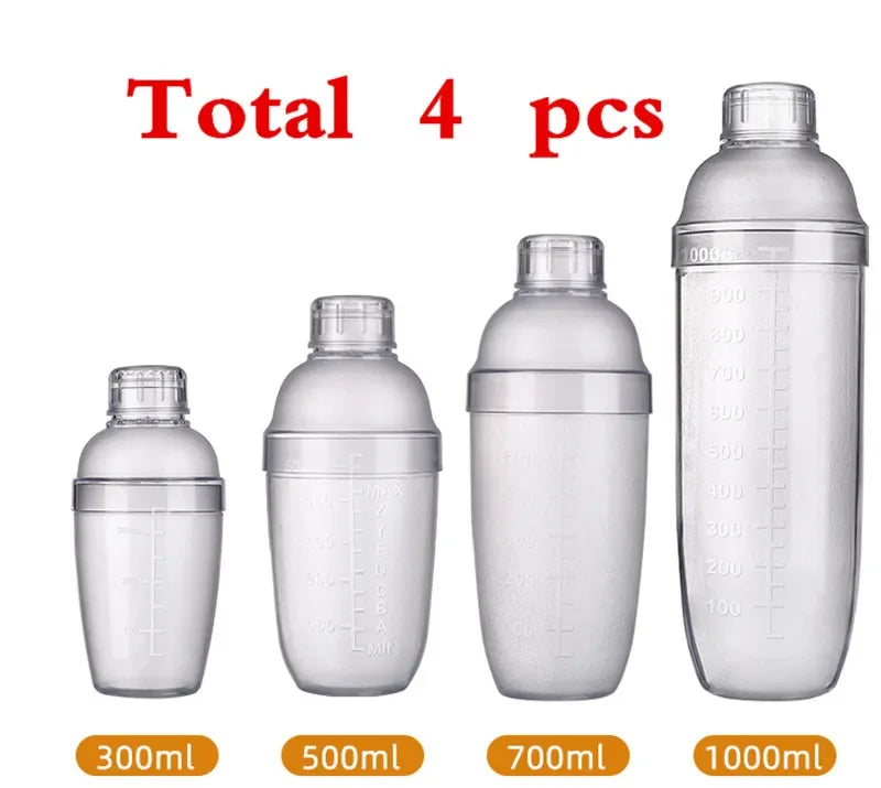 Plastic Martini Cocktail Shaker 350ml/530ml/700ml/1000ml